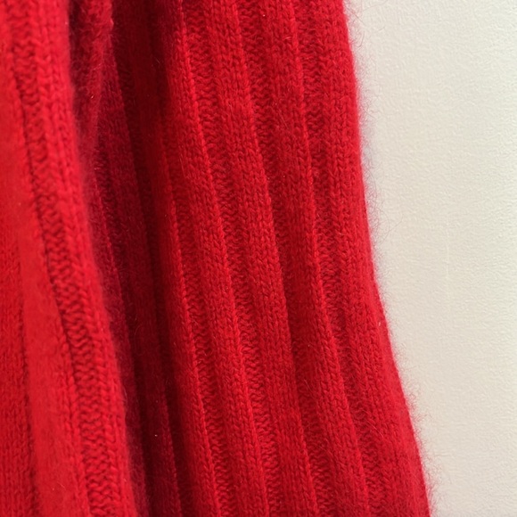 Vintage Rafaella Angora Lambswool Nylon Blend Red Ribbed Sweater - Size Medium - Picture 4 of 8